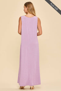 Textured V-Neck Maxi Dress - Plus Size
