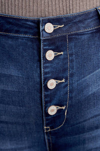 Plus High Rise Button Up Cuffed Super Skinny Jeans
