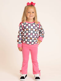 Checkered Petal Grove Ruffle Outfit