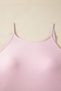 Solid Color Slim Tank Strap Dress with Athletic Shorts