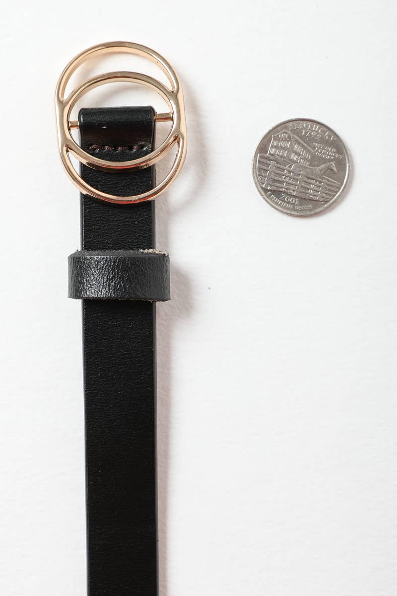 Double Ring Buckle Cinch Belt - Perfect for Dresses & Tunics