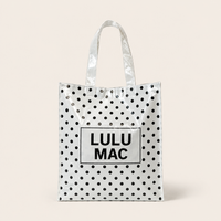 Lulu Mac REUSABLE TOTE-WHITE BLACK DOTS