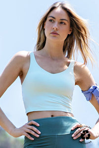 Butter Soft V-Neck Cropped Yoga Top with Padding