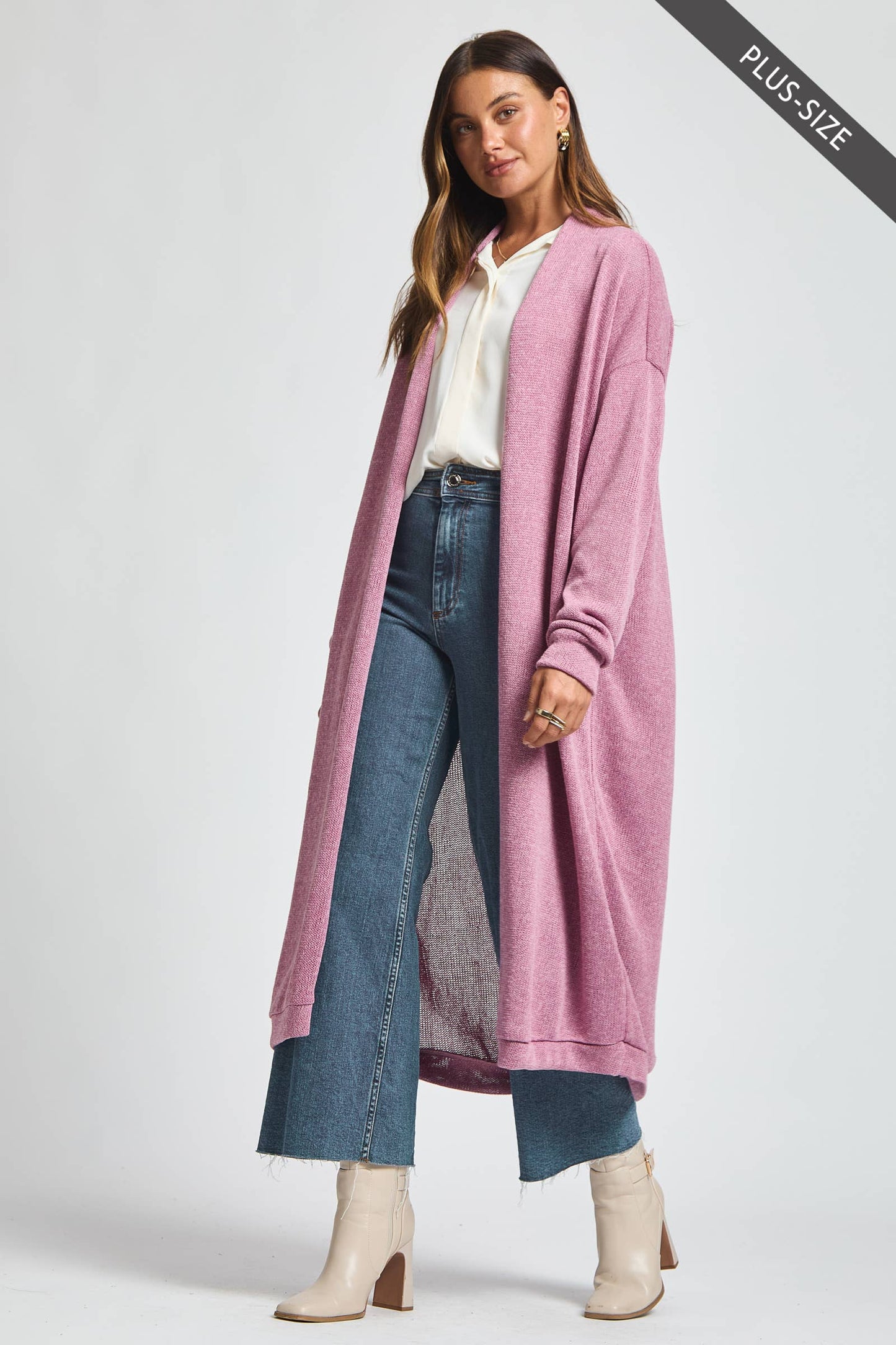PLUS SIZE Lightweight Long Cardigan – Soft, Relaxed Everyday Layer