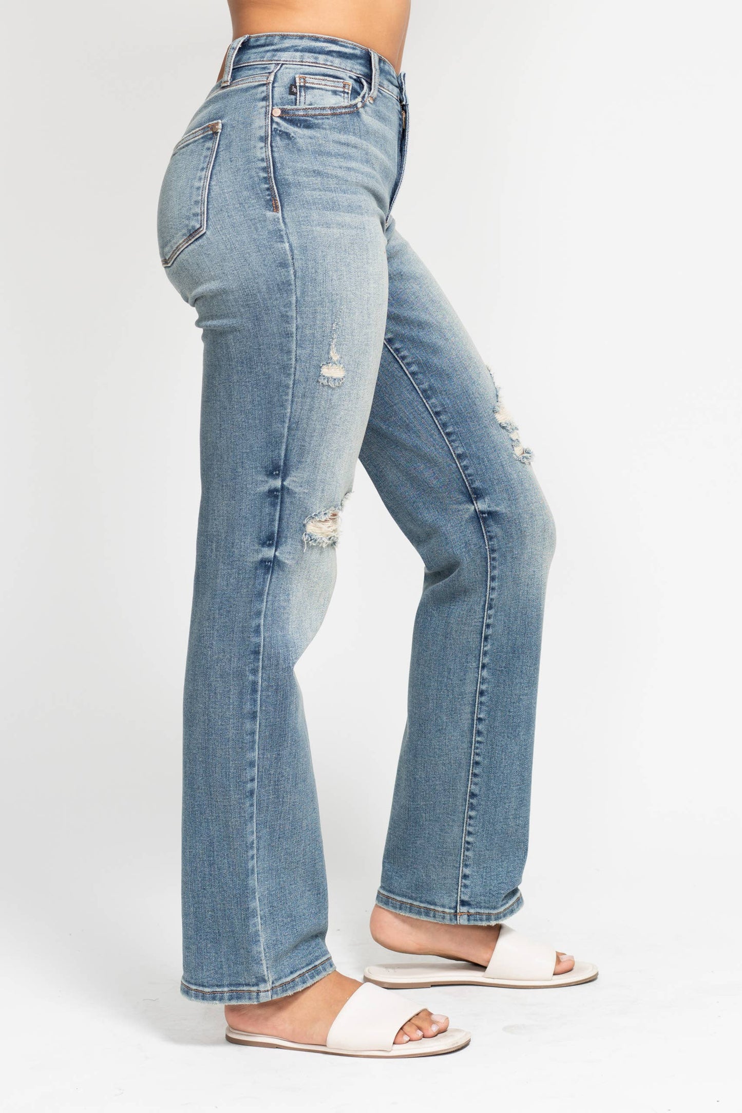 High Waisted Dad Straight Jean - Judy Blue