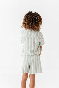 Mint Bay Stripes | BOYS LINEN SET - COMING SOON!