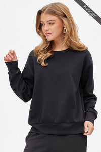PLUS SIZE Crew Neck Pullover + Jogger Set