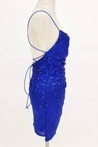 Sparkling Sequin Bodycon Mini Dress with Spaghetti Straps