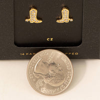 Gold Dipped Studded Cowboy Boot Earrings – Secret Box Collection