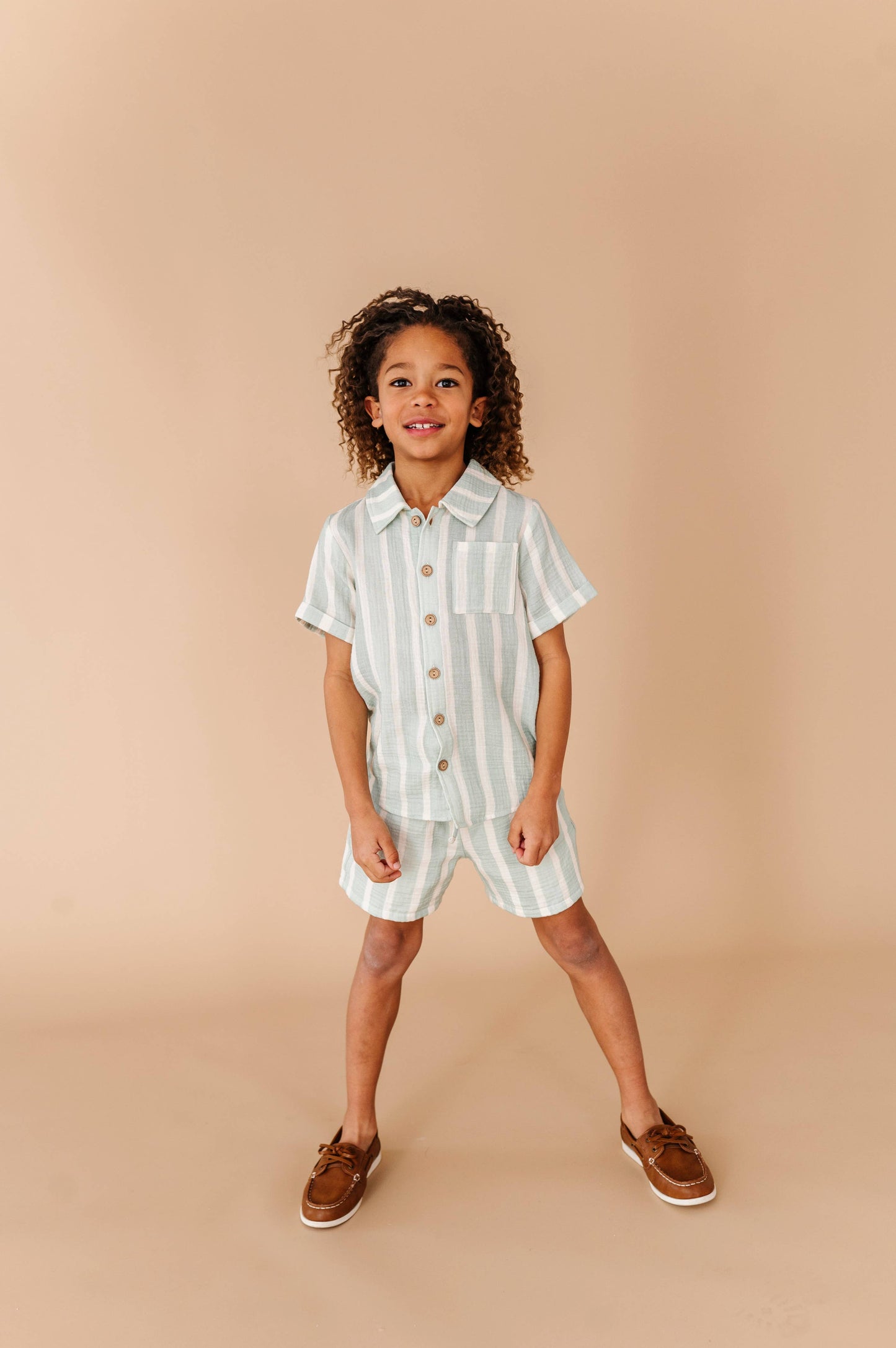 Mint Bay Stripes | BOYS LINEN SET - COMING SOON!