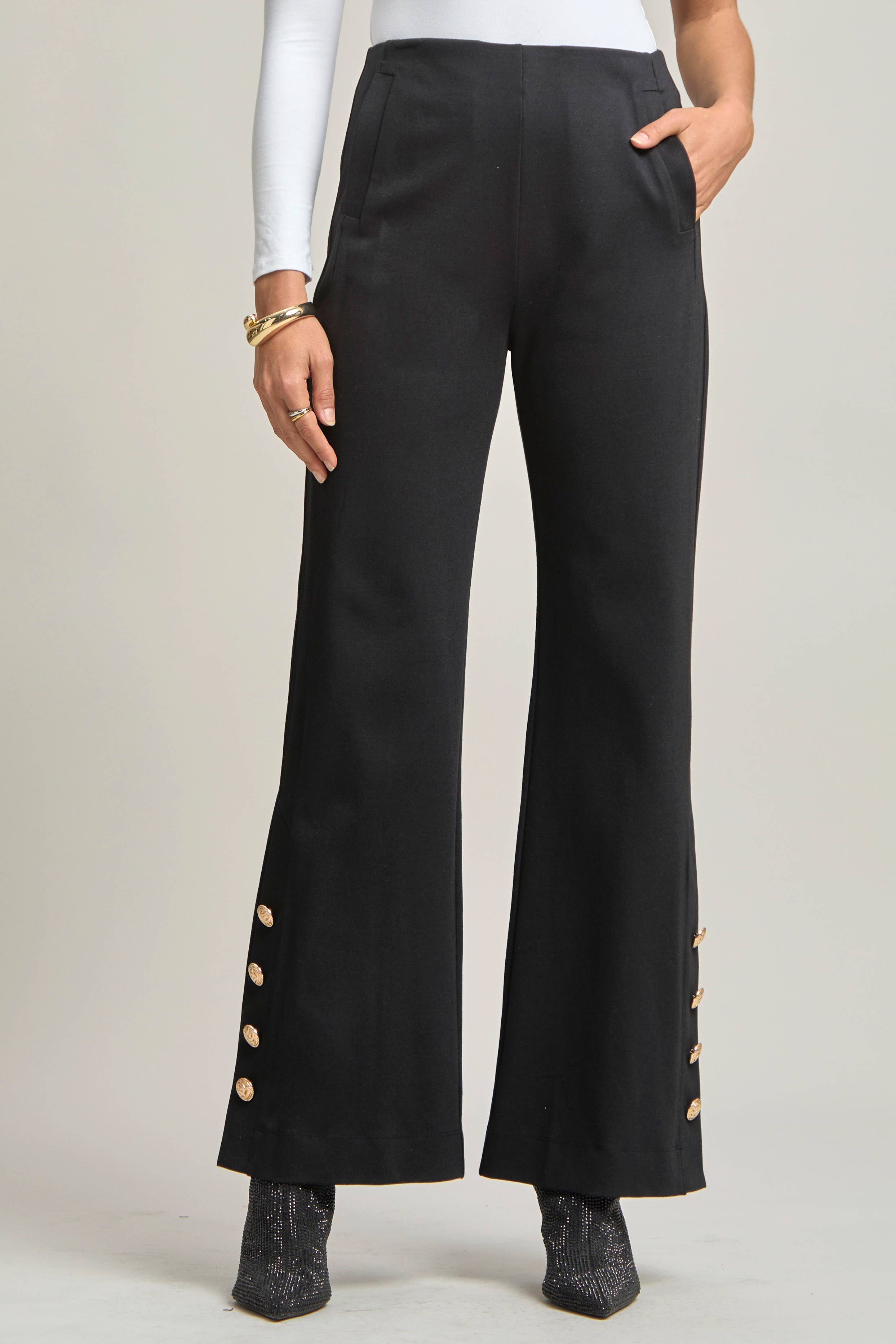 Magic Gala Button-Hem Pants