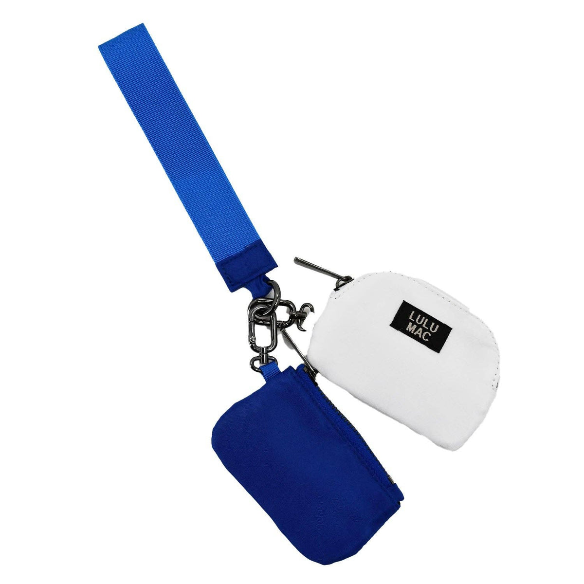 Lulu Mac Royal/White Double Pouch Wristlets