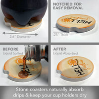 Hello Sunshine Absorbent Stone Car Coaster 1 Pk