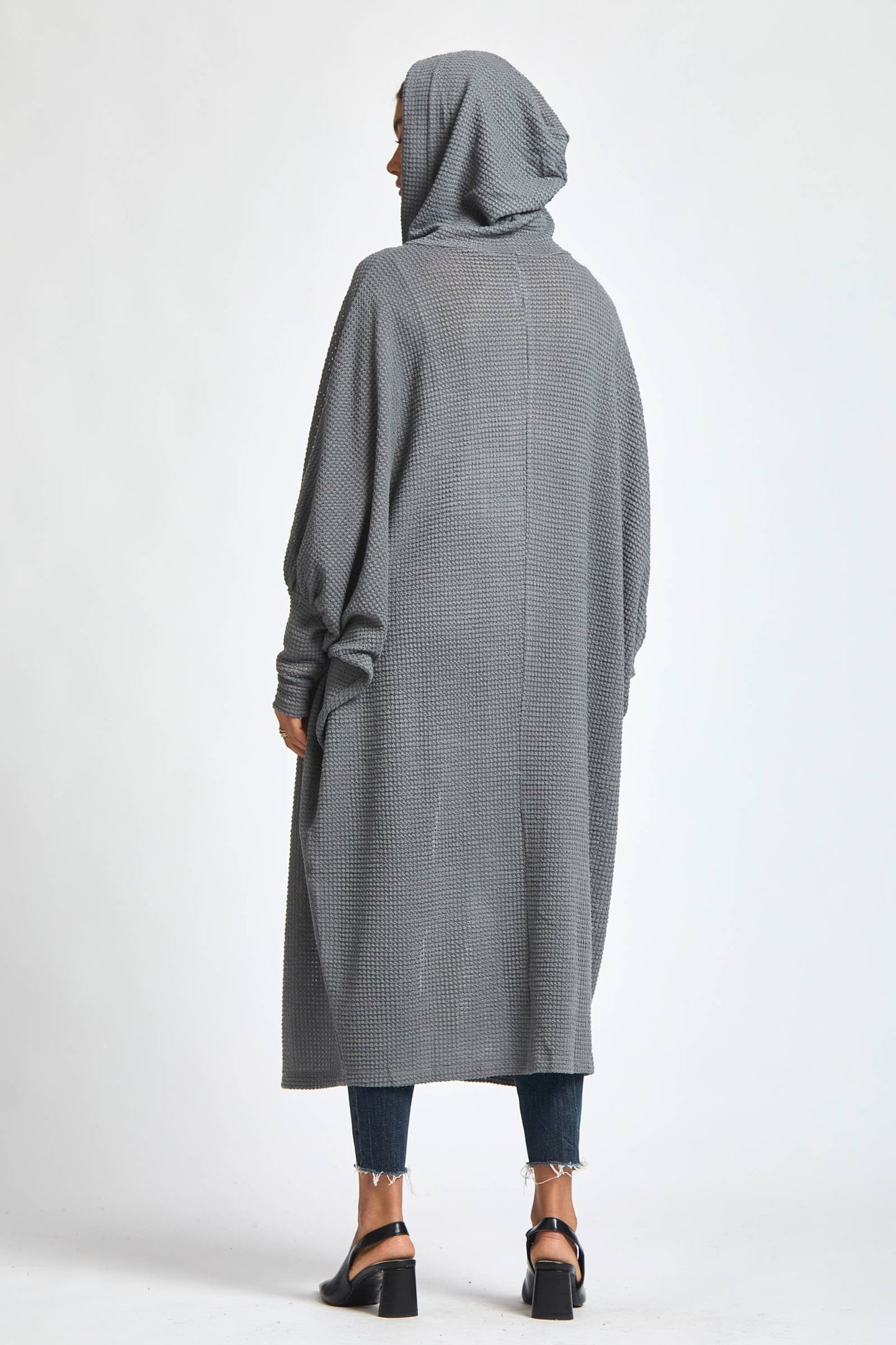 Cozy Vibe Crochet Maxi Duster – Oversized Hooded Layer