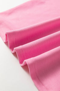 V Neck Tee Texture Patchwork Drawstring Pant Set