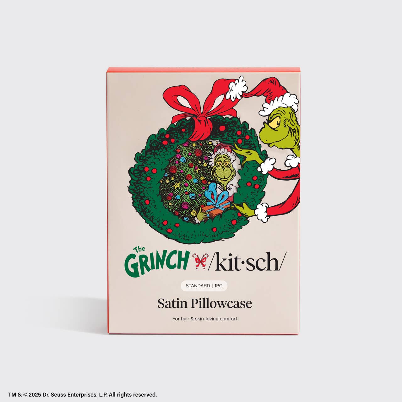 The Grinch x Kitsch Satin Pillowcase in Whoville