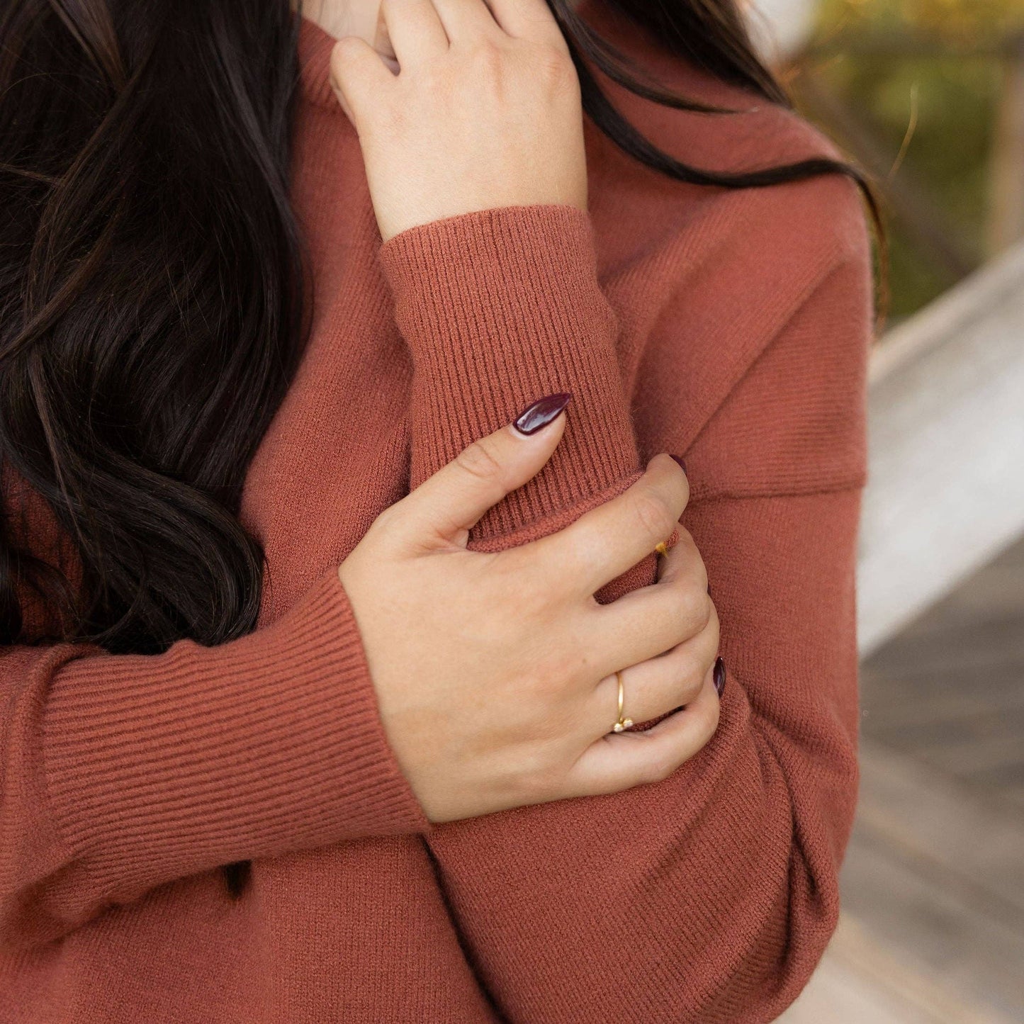 Camilla Sweater - Light Rust Knit Pullover with Cozy Chic Style