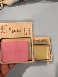 Teacher Appreciation Sticky Note Holder w Quote MINI