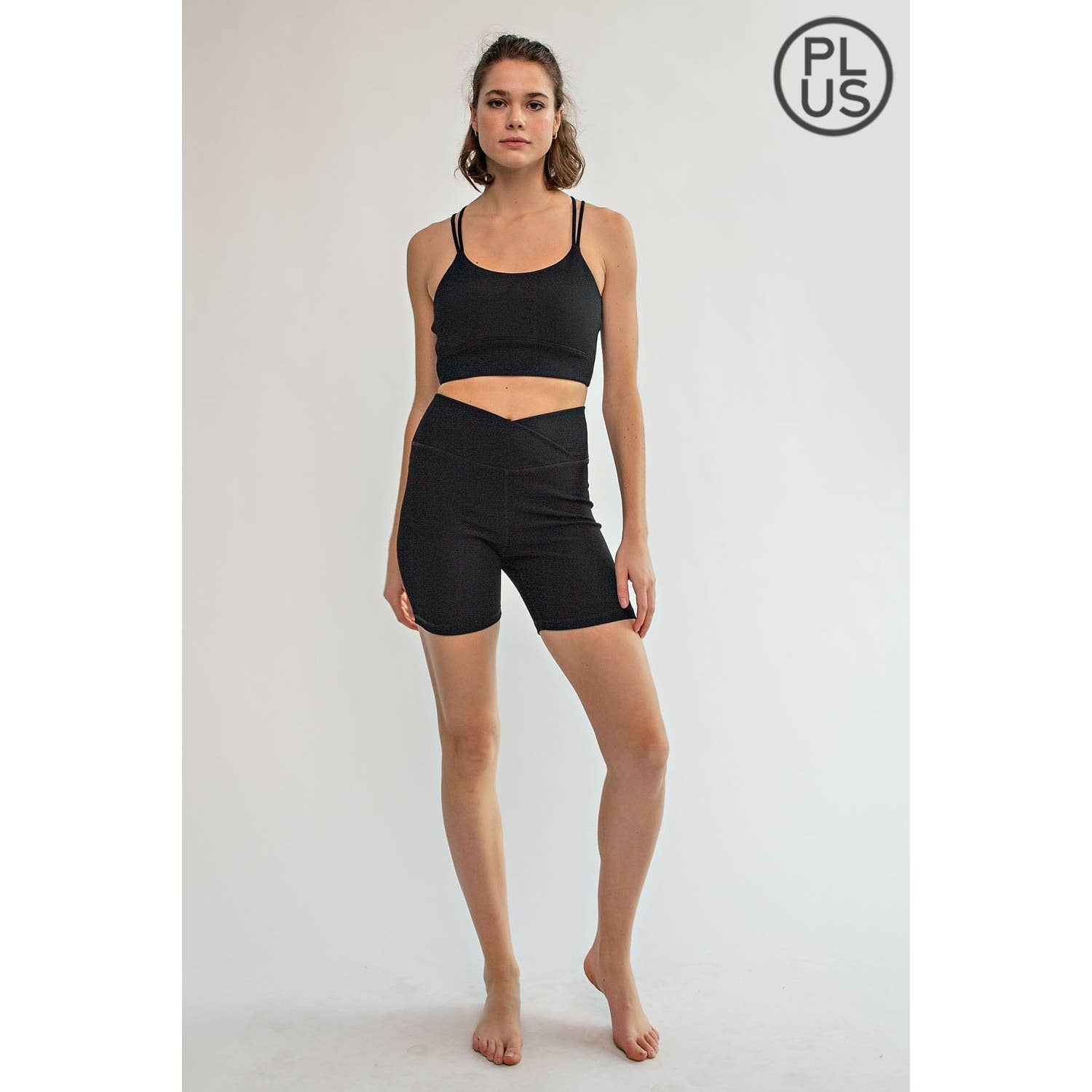 Nylon Rib Biker Pants with Coin Pockets – Plus Size