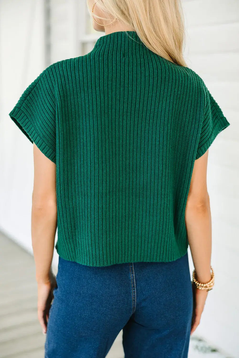 Ribbed Knit Short Sleeve Top with Pocket – Cozy & Stylish Everyday Wear