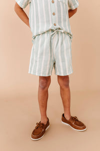 Mint Bay Stripes | BOYS LINEN SET - COMING SOON!