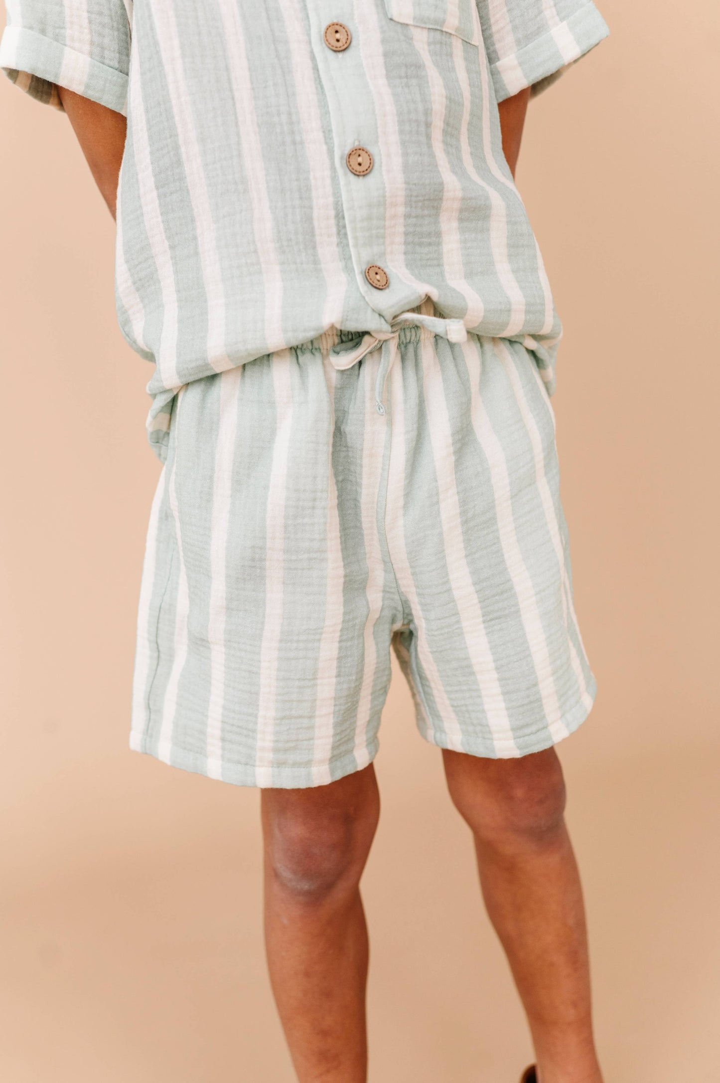 Mint Bay Stripes | BOYS LINEN SET - COMING SOON!