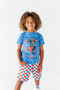 Eagle Stamp | BLUE Boys Curve Hem Tee