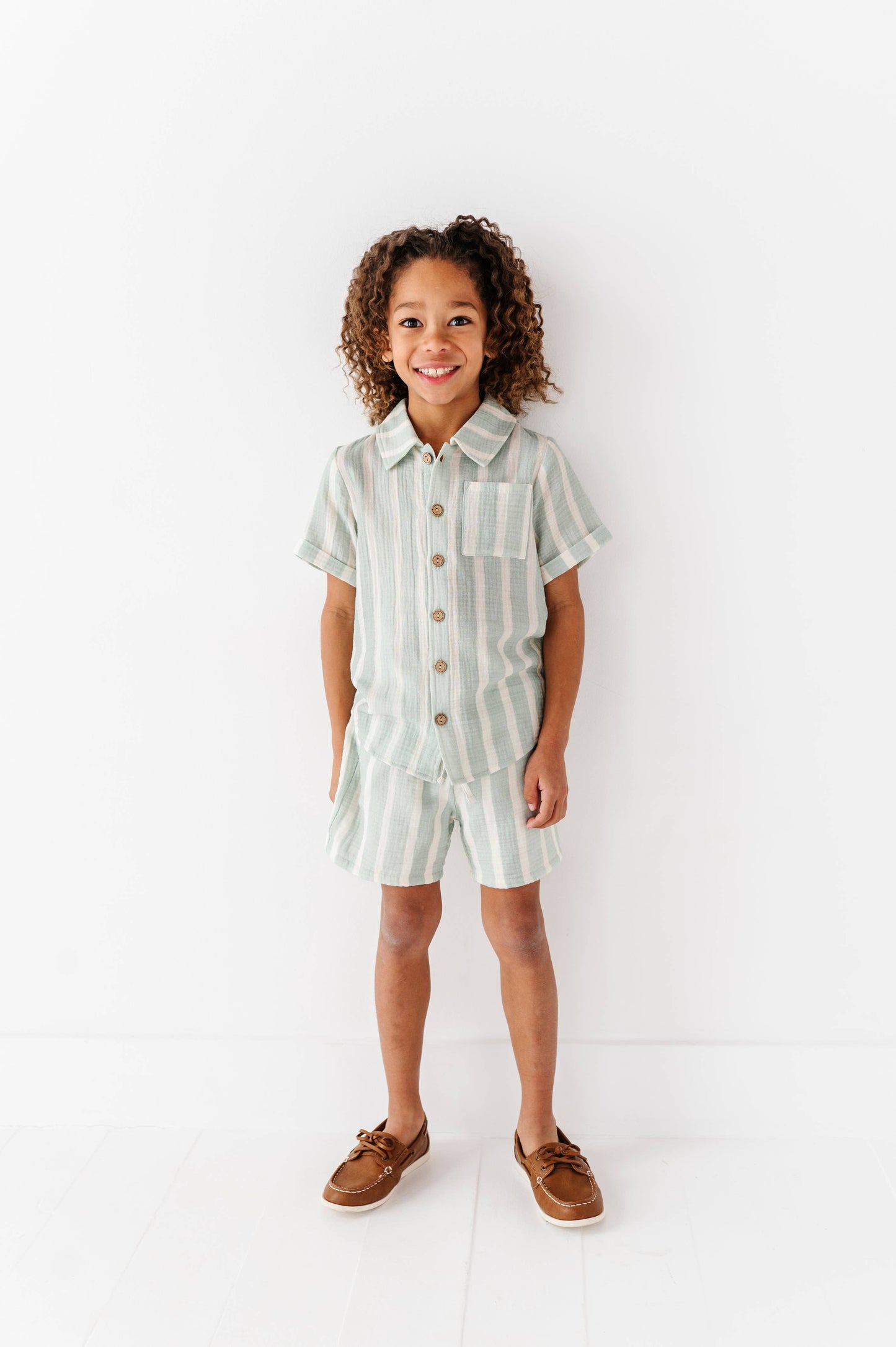 Mint Bay Stripes | BOYS LINEN SET - COMING SOON!