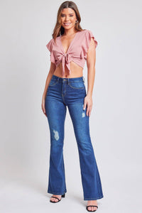 Essential High Rise Flare Jeans – Long Inseam, Tall Fit, Retro 70s Style