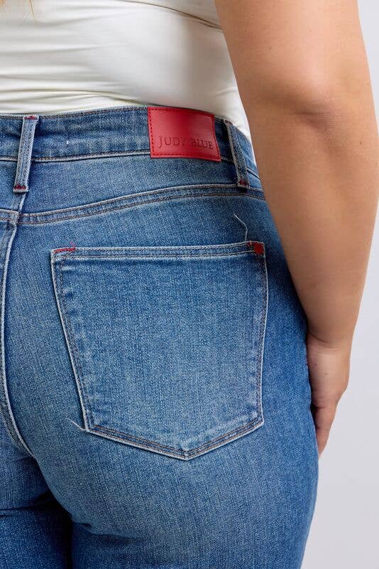 MR Plaid Print Cuff Boyfriend Jeans by Judy Blue – Plus Size