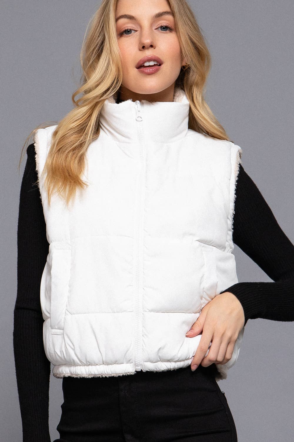Reversible Fur Padding Vest