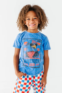 Eagle Stamp | BLUE Boys Curve Hem Tee