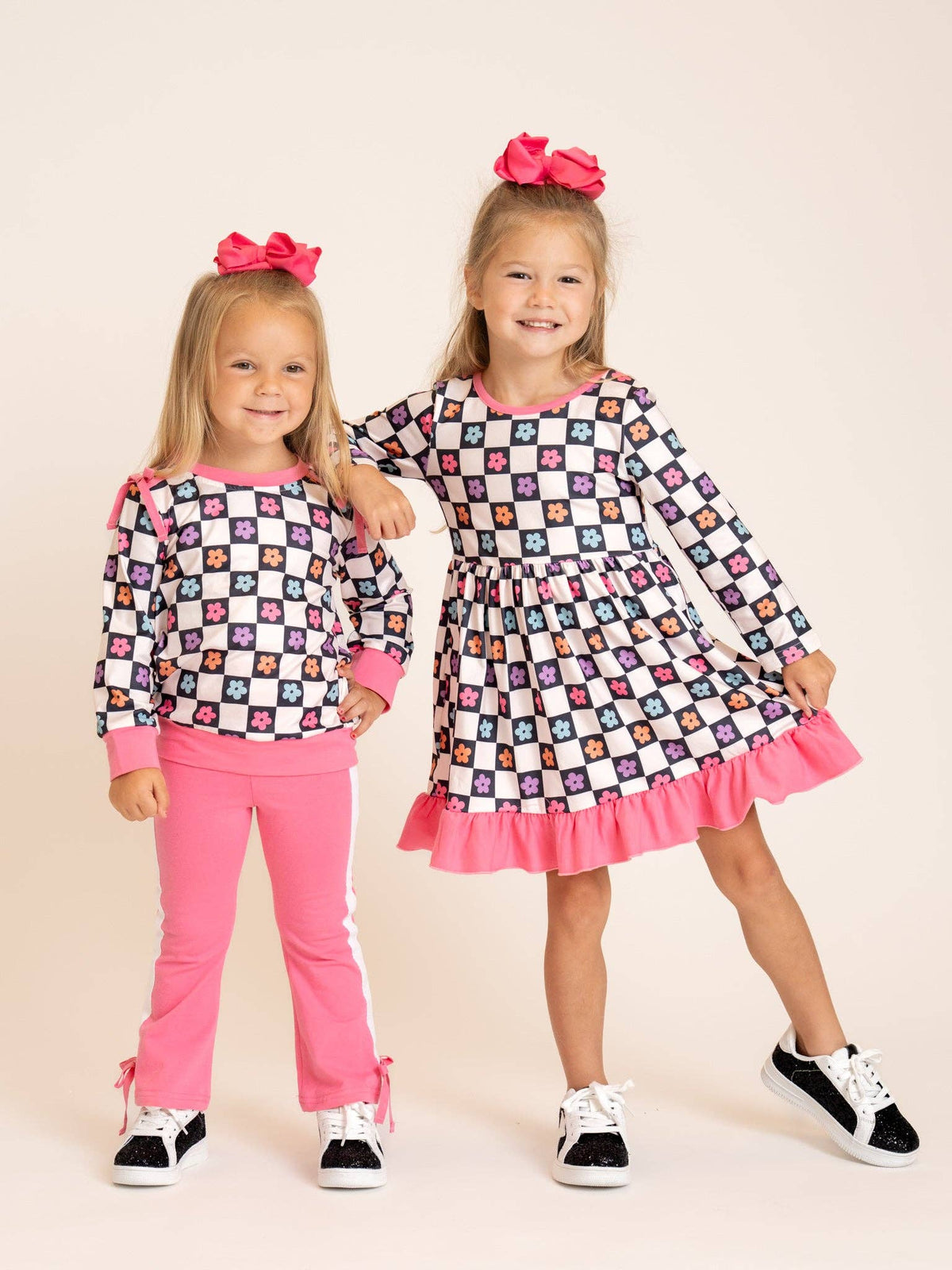 Checkered Petal Grove Ruffle Outfit