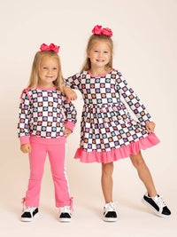 Checkered Petal Grove Ruffle Outfit