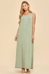 Textured V-Neck Maxi Dress