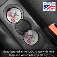"Hummingbird Watercolor" Absorbent Stone Car Coaster 1pk