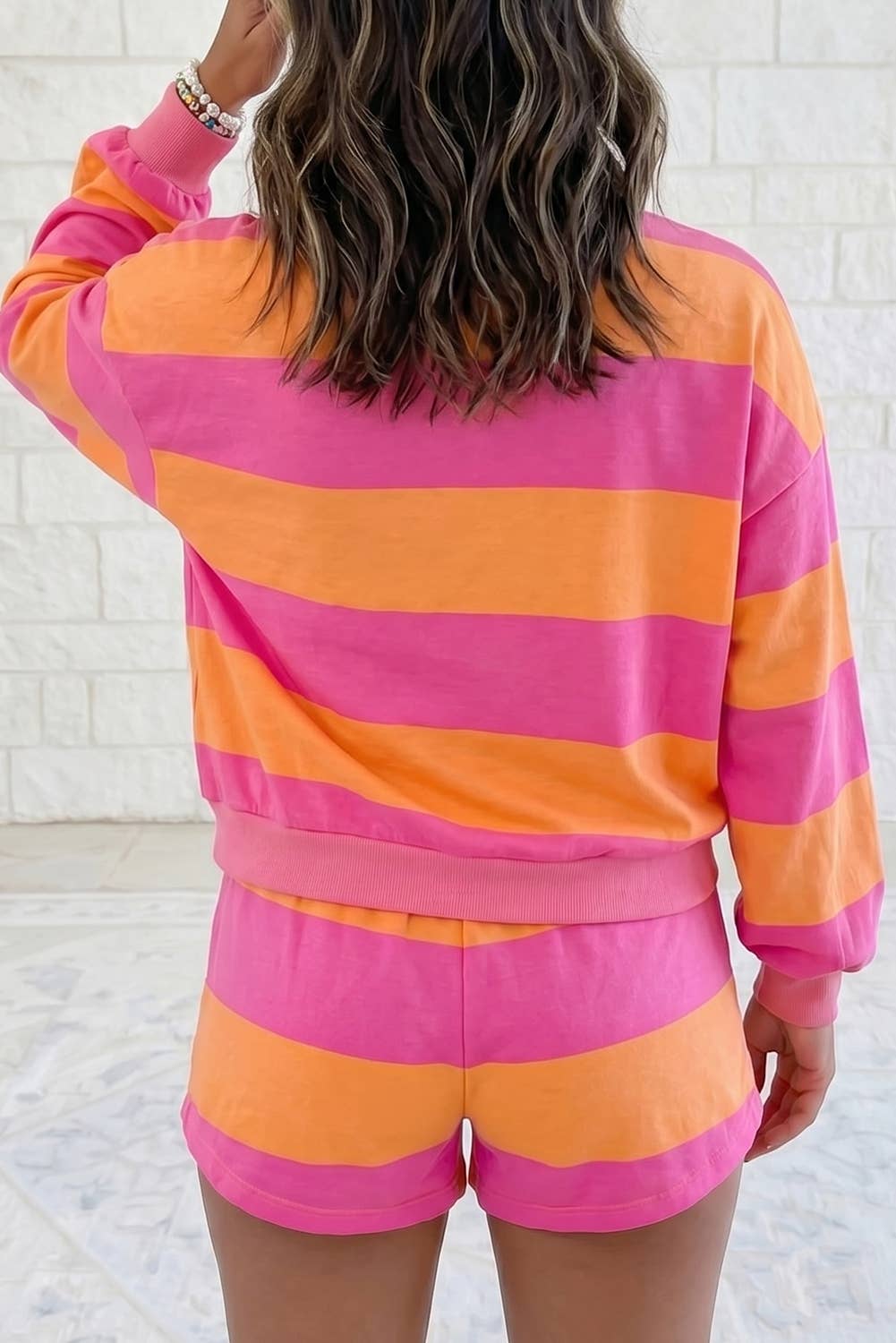 Striped Two-Piece Casual Short Set