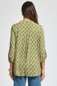 Signature Lizzy Top – Lightweight Wrinkle-Free Travel Blouse with Mandarin Collar