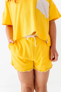 Lemon Drop | Boxy Crop + Shorts RIB Set