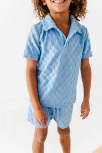 Coastal Blue | BOYS TERRY CHECK SET - COMING SOON!