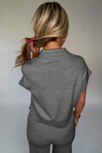 Half Zip Polo Tee and Casual Pant Lounge Set