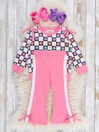 Checkered Petal Grove Ruffle Outfit