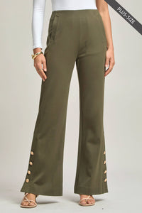 PLUS SIZE Magic Gala Button-Hem Pants
