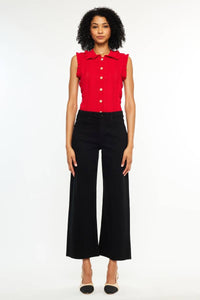 HIGH RISE CROP WIDE LEG JEANS