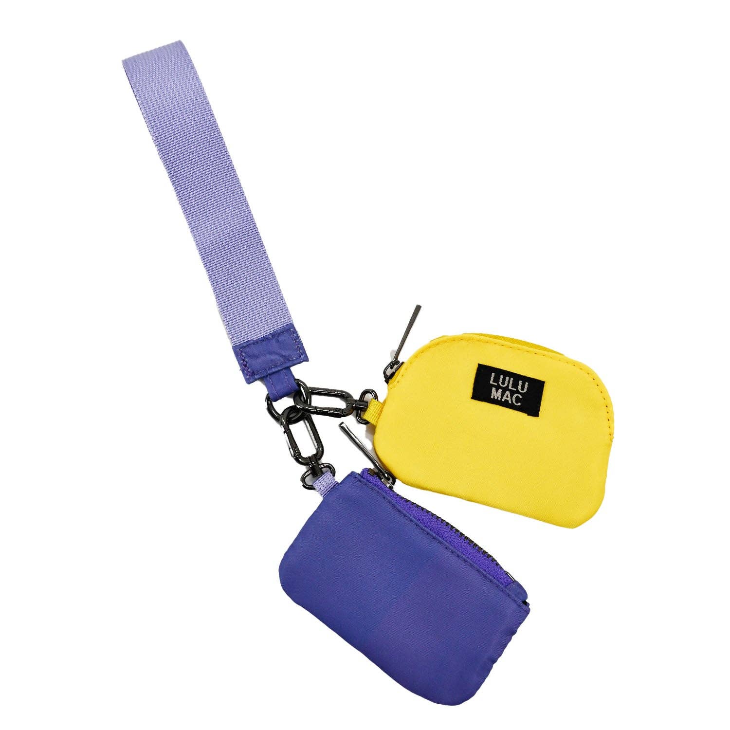 Lulu Mac Purple/Yellow Double Pouch Wristlets