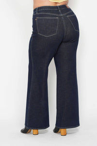 Judy Blue Plus Size High Waisted Tummy Control Retro Wide Leg Jeans