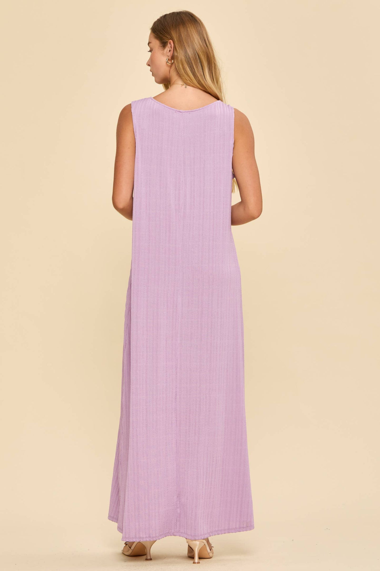 Textured V-Neck Maxi Dress