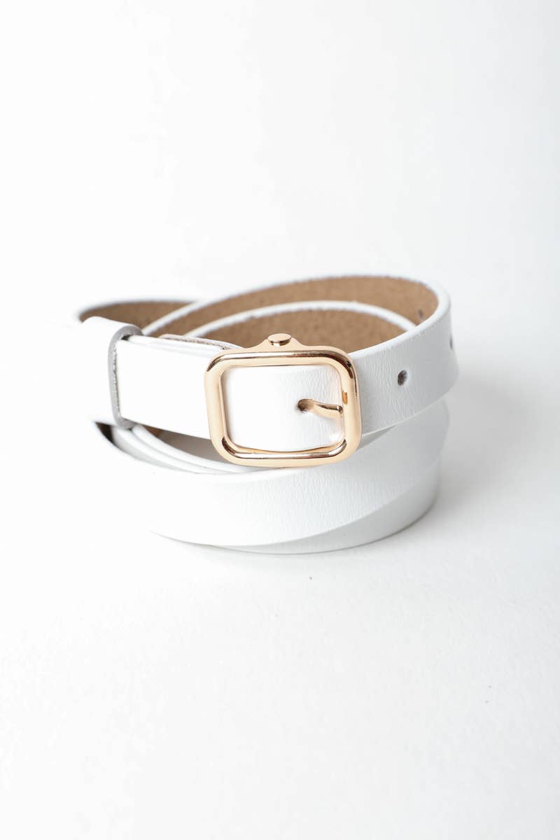Versatile Skinny Leather Belt