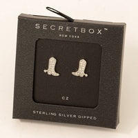 Gold Dipped Studded Cowboy Boot Earrings – Secret Box Collection