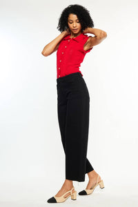 HIGH RISE CROP WIDE LEG JEANS